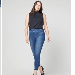 SPANX. Distressed Ankle Skinny Jeans, Medium Wash. Size M / Regular Length